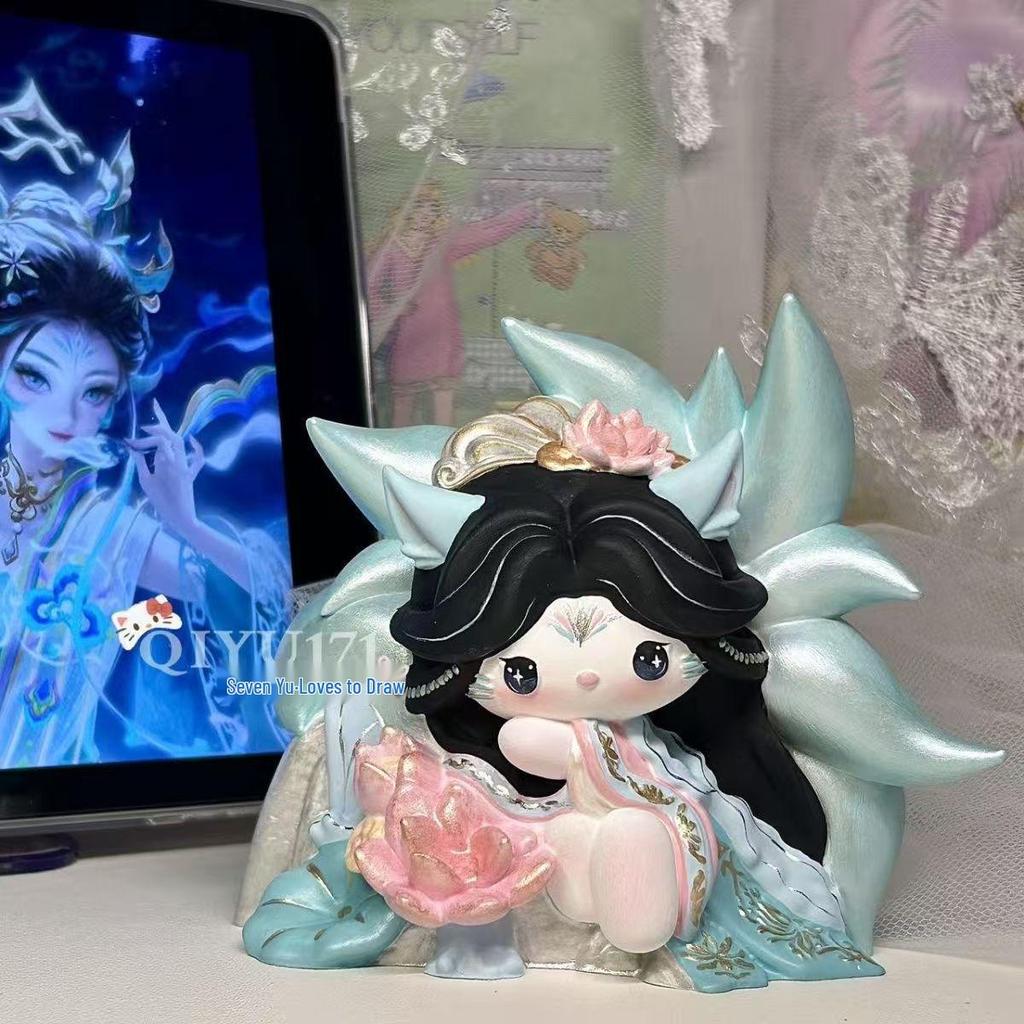 Handmade Nine-Tailed Fox Kitty Aromatic Plaster Doll - DIY Graffiti Coloring