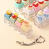 5/10Pcs Dessert Keycap Fidget Keychain Stress Relief Pendant Xmas Birthday Valentine Office Friend Party Gift Charm