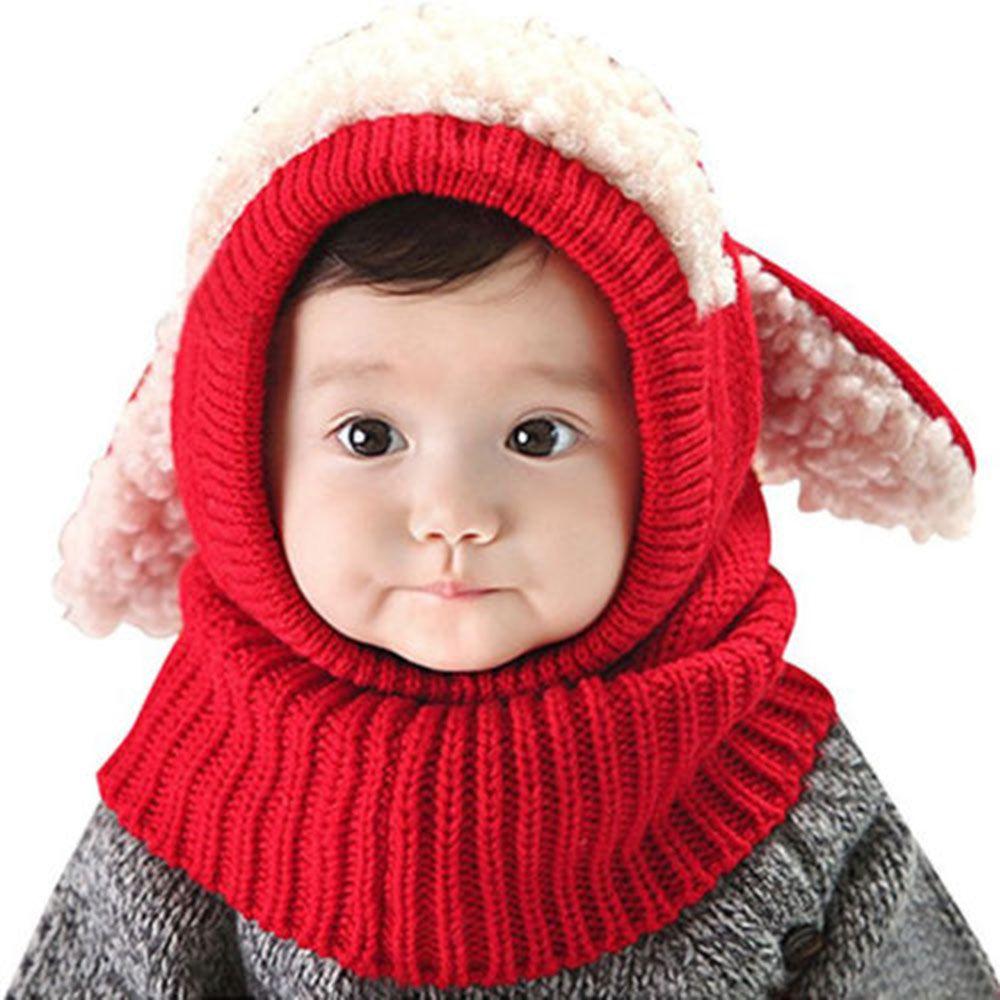 Winter Baby Kids Scarf Hat Hooded Knit