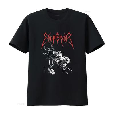 Early 00s Emperor Wrath of the Tyrant Black Metal Band T Shirt Vintage Washed Versatile Streetwear Soft Comfortable Casual