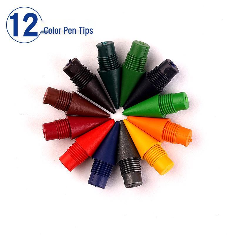 Erasable Posture Correcting Eternal Pencil - 12 Colors, No Sharpening Needed, Durable Lead, Perfect for Kids' Drawing.