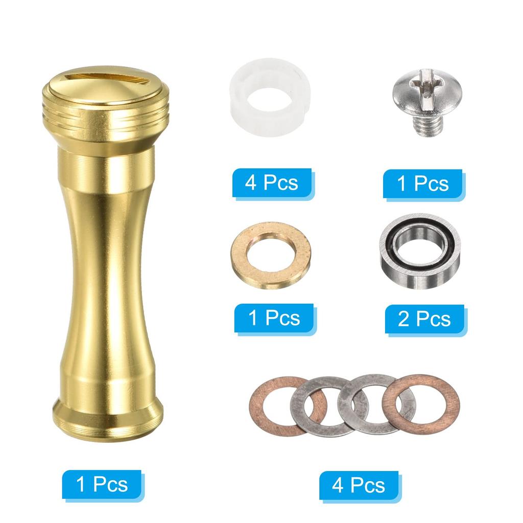 PATIKIL Reel Handle Knob Fishing Reel Power Handle for Reel Light Gold Replacement, Metal, Knob, S/D Accessories,