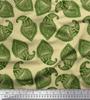 Soimoi Blue Japan Crepe Satin Fabric Green Paisley Printed Craft Fabric by the metre 42 Inch