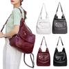 Trendy College Handbag Elegant Shoulder Bag PU Backapck with Ample Storage for Women