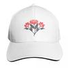 Wildflower bouquet floral pattern in red light blue and gray Baseball Cap Hat Unisex For The Sun Snapback Cap black Boy Womens