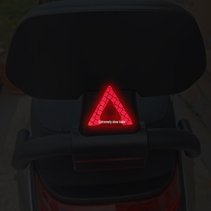 Reflective Triangle Warning Sticker for Electric Motorcycle Helmet