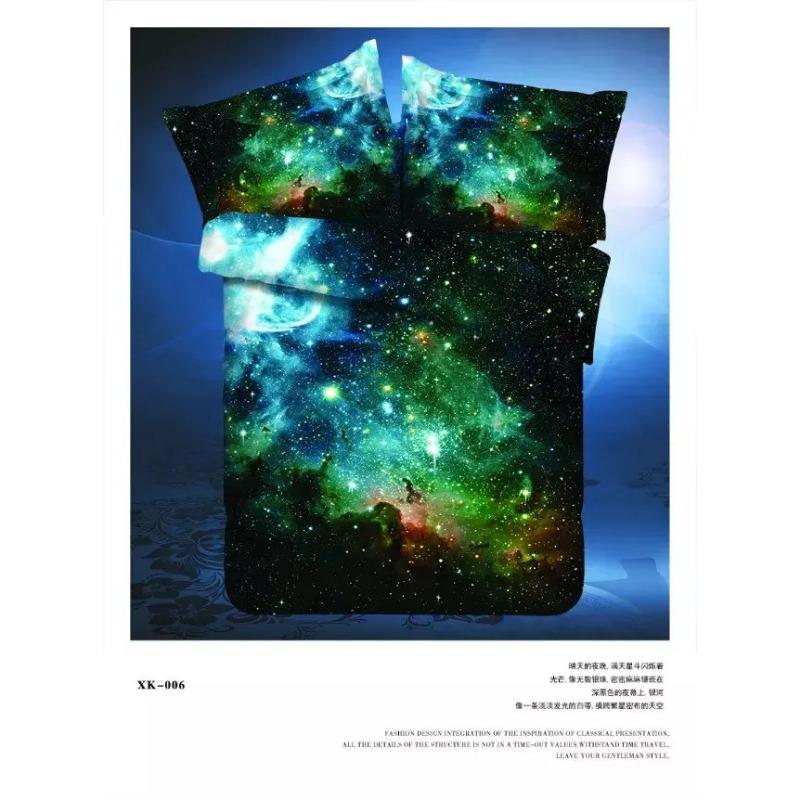 

3D Pattern Galaxy Bed Collection Single Size Double Size Bed Queen Dimension Double Size Twin Size Single Size Bed Cover Collection single 2pcs