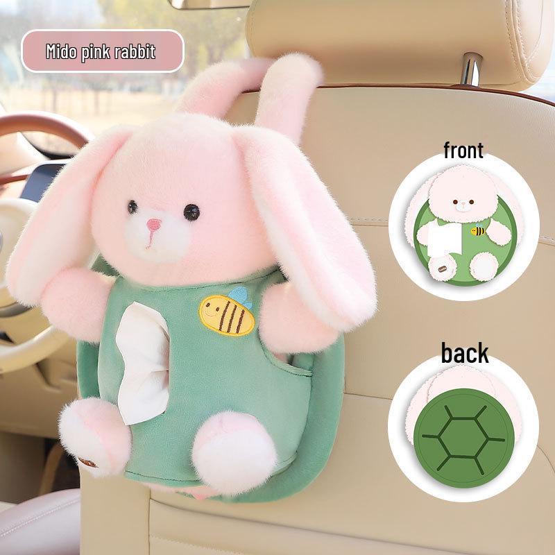 Creative Cartoon Car Plush Tissue Box - Hanging or Armrest Style