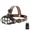 KDULIT 8/11 LED Headlamp Super Bright Head Torch Rechargeable Headlight Built-in 18650 Battery Outdoor Fishing Camping Lantern