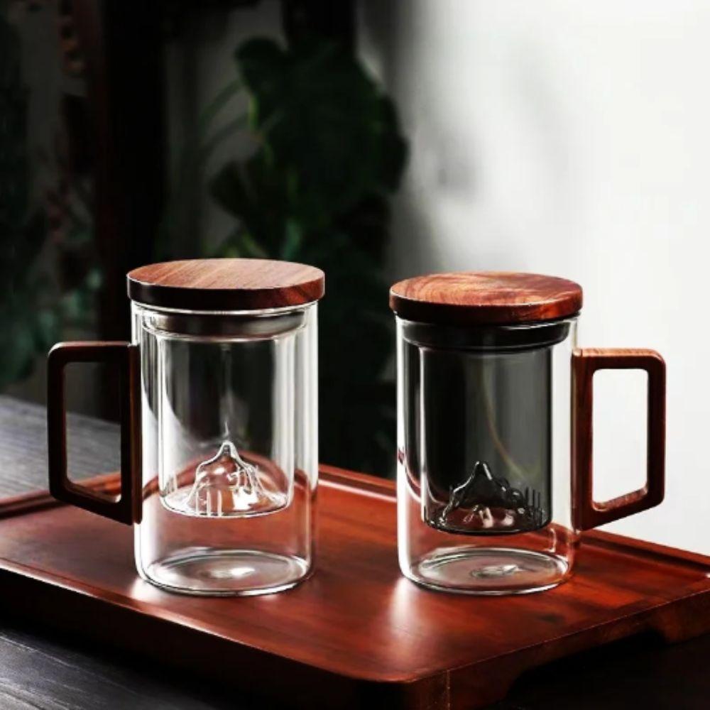 High Borosilicate Glass Tea Separation Cup 500ml Capacity Tea Making Mug Daily Drinking