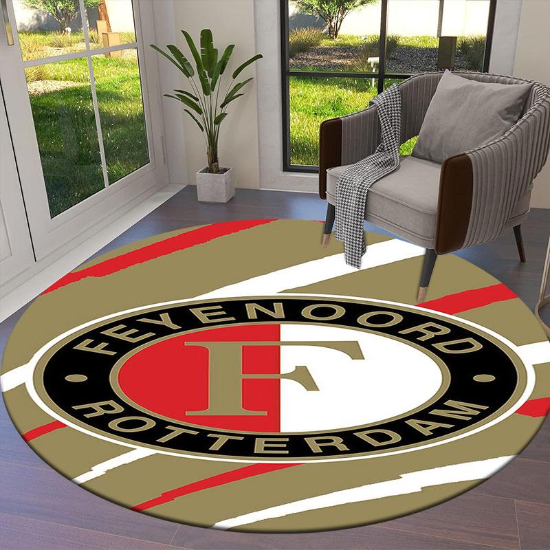 Feyenoord Round Area Rug,Carpet Rug for Living Room Bedroom Sofa Playroom Decor,Non-slip Floor Mat