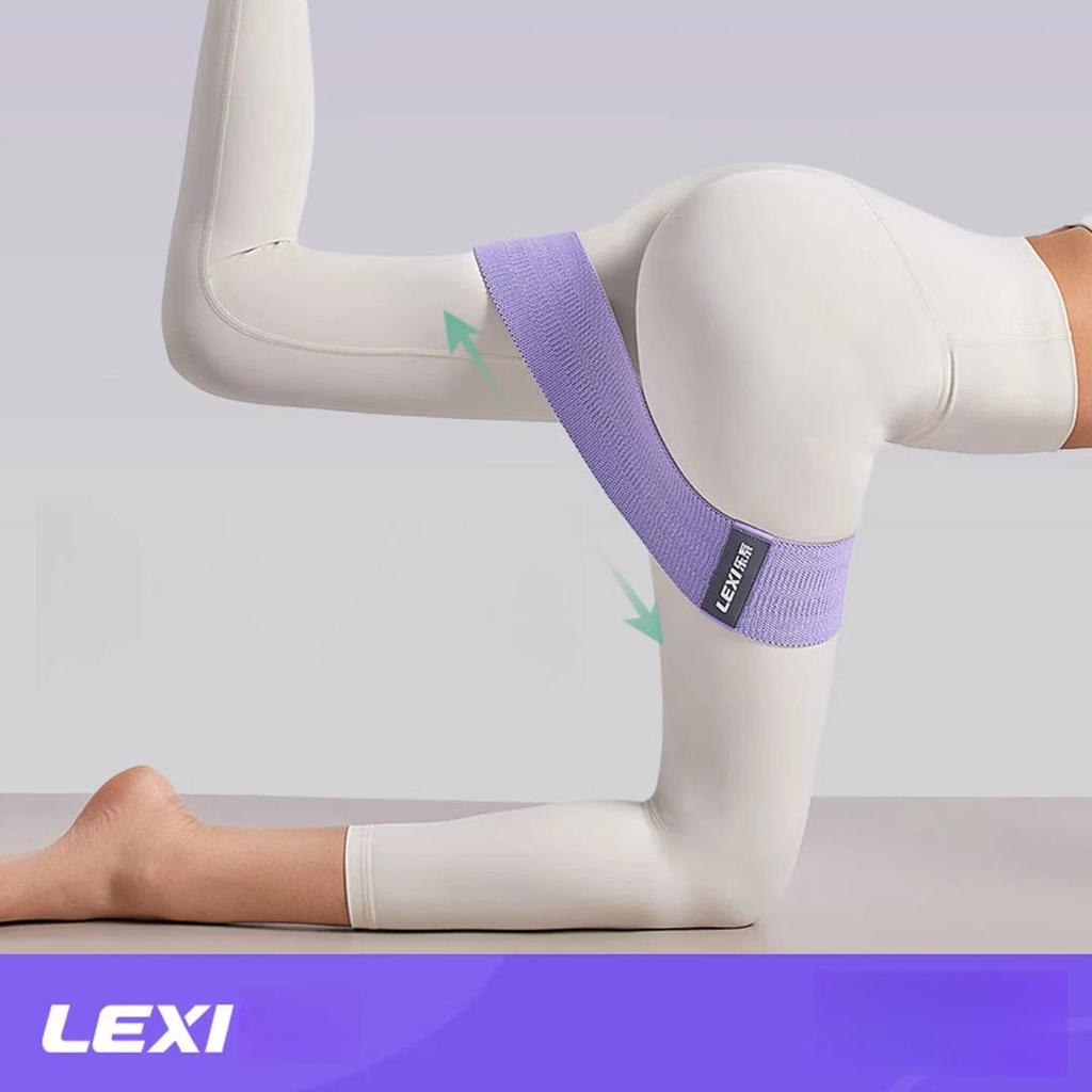 LeXi Elastic Resistance Band, Strength Training, Glute Exercise, Purple, 120 Lbs, Intermediate Level