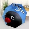 1 PC Automatic Folding Umbrella - Pingu Pattern Portable Foldable Design With 8 Ribs Christmas Birthday Gifts
