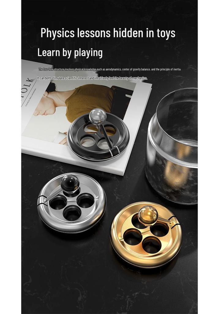 Metal Fingertip Spinner: Four-Hole Rotating Stress Reliever for Desk and Office