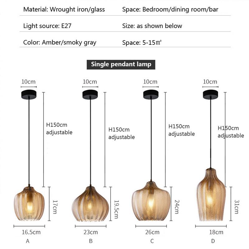 Retro Glas Pendelleuchte Foyer Esszimmer Schlafzimmer Pendelleuchten Kaffee Wohnzimmer Restaurant Hotel Innen LED Hängelampe