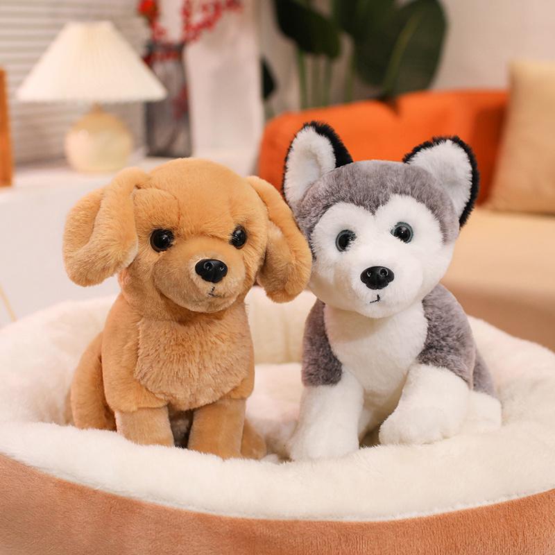 30cm Lovely Realistic Husky Beagle Bernese Mountain Dog Plush Toys Kawaii Imitation Fluffy Dog Stuffed Dolls Companion Toys