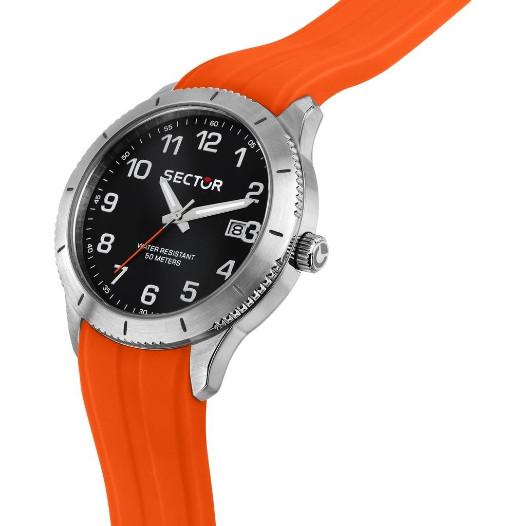 Sector 270 Silikonarmband Schwarzes Zifferblatt Quarz R3251578017 Herrenuhr