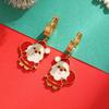 Charming Cartoon Christmas Tree & Reindeer Santa Pendant Earrings - Stainless Steel