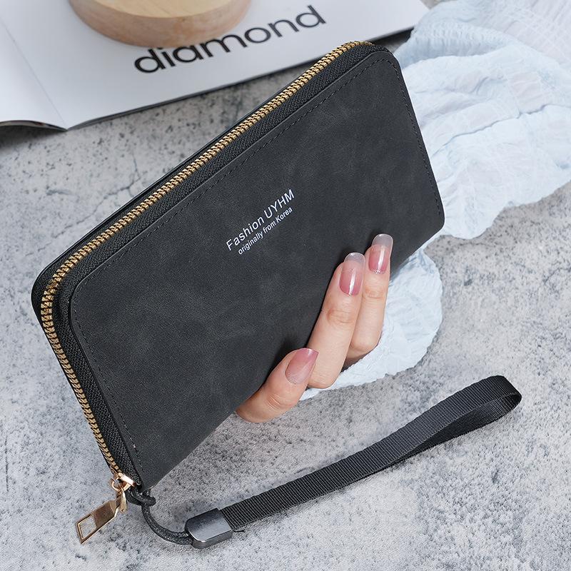 

Vintage Women s Wallet Korean Style Multi Functional Card Bag Mobile Zero Coin Purse Handheld Long Shoulder Bag 19.5*2.5*10cm чёрный