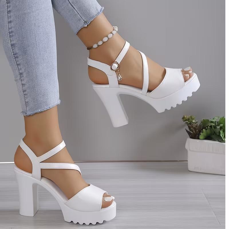 Thick Sole Pumps Women Shoes Woman Platform Sandals Roman Ladies Gladiator Pumps White 2026 Summer High Heels Sandals