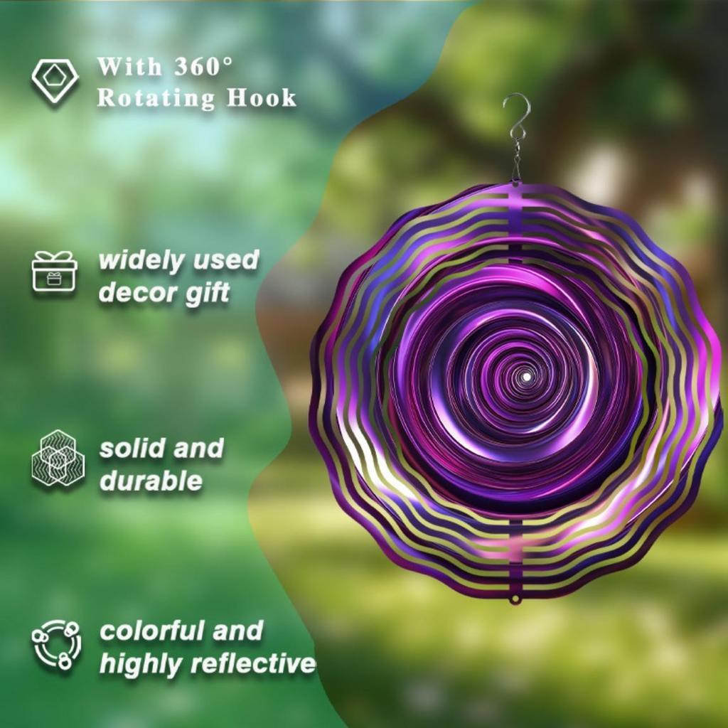 10 Inch Hanging Wind Spinner with 360 Hook Creative Outdoor Wind Chime for Lawn Garden Decor Spring Summer Decoration Nature Inspired Gift