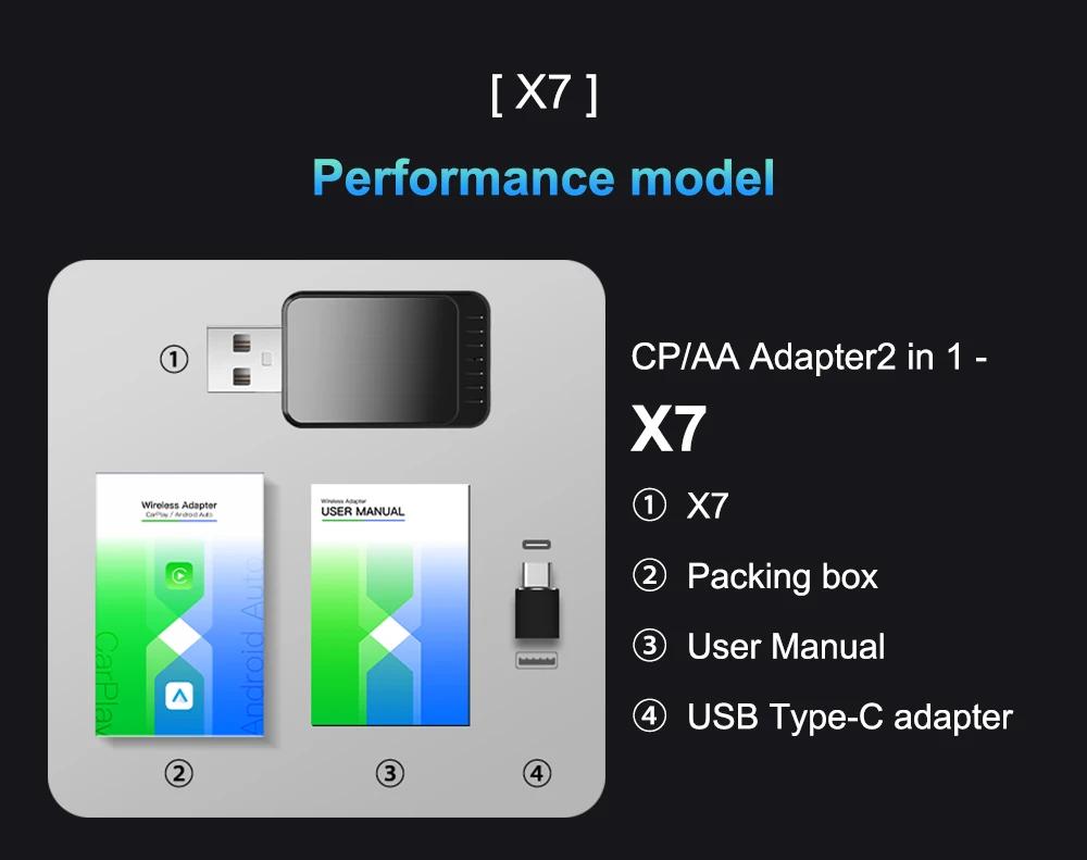 

2 в 1 CarPlay и Android Auto Mini Ai Box беспроводной адаптер Carplay проводное подключение к беспроводному Bluetooth WiFi подключение Plug and Play