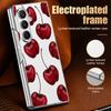 Cherry Fruits Print Case For Samsung Z Fold 8 Ultra 7 6 5 Luxury Plating Leather Skin Hard Phone Cover For Galaxy Z Fold8 Fold7 Fold6