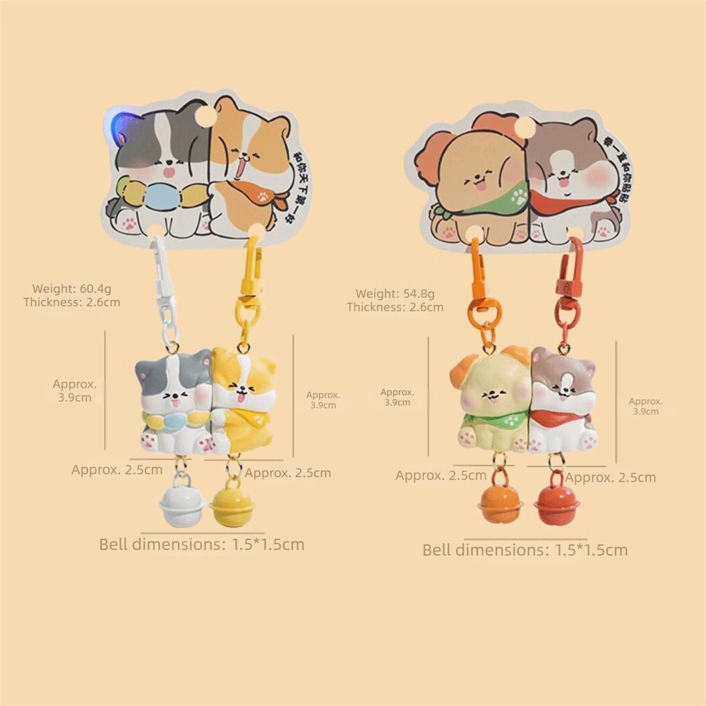 2Pcs/Set Resin Animal Keychain Hanging Keychain Sets Fashion Couple Pendant  Bag Charm