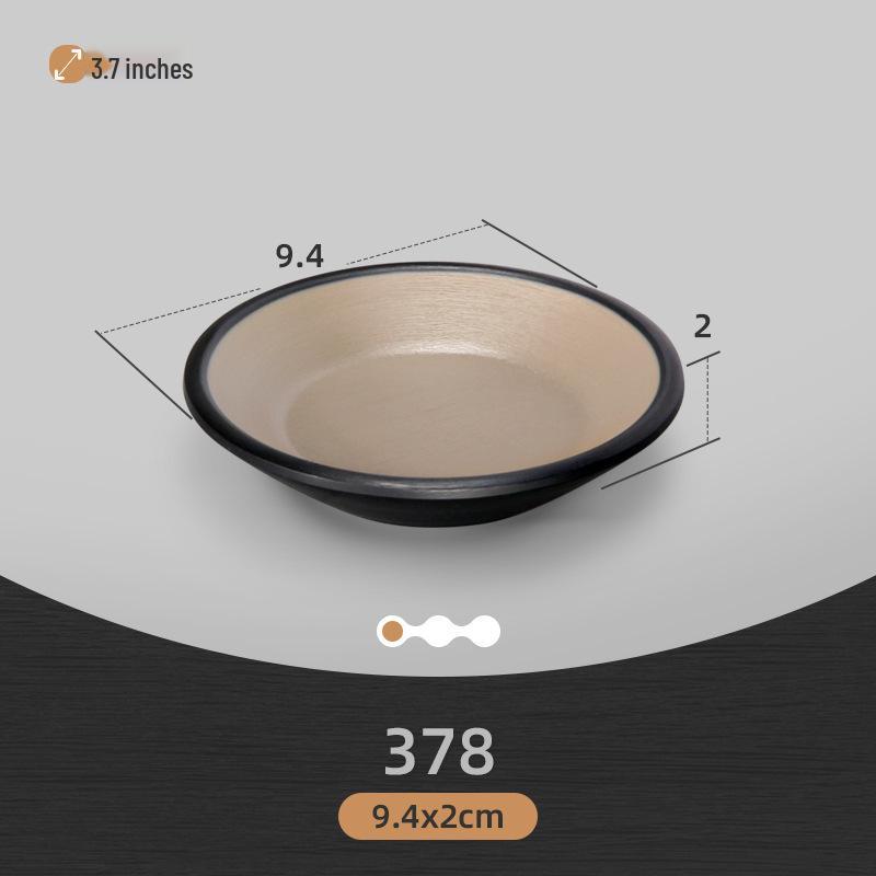 Commercial Melamine Two-Color Drop-Resistant Teacup and Imitation Porcelain Dish Set for Hot Pot Cuisine with Compartments.