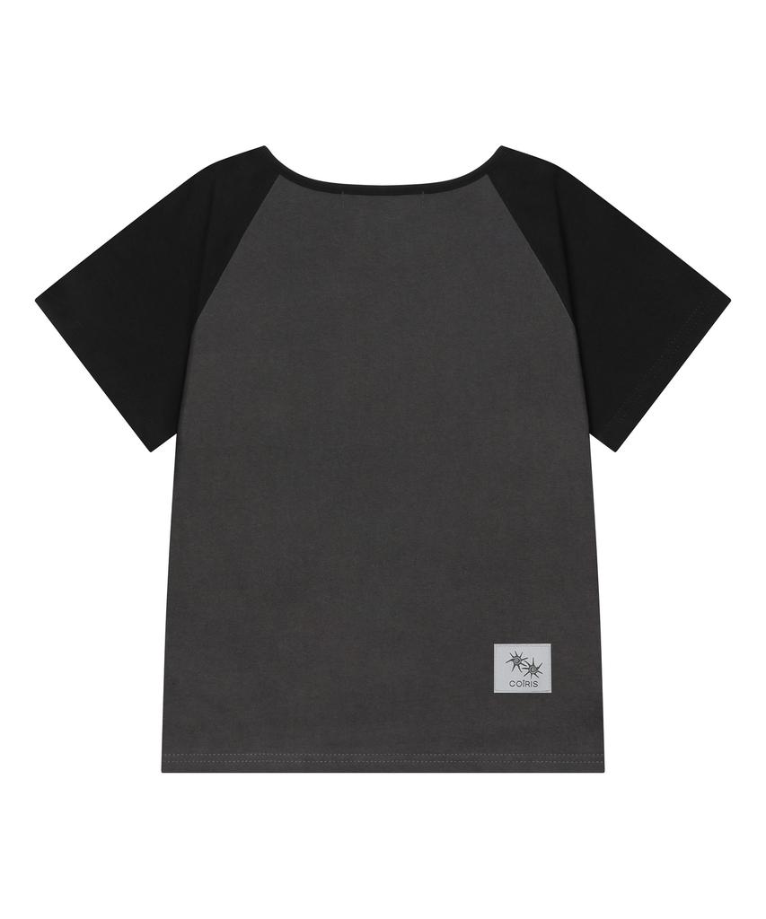 Koiliseu Lash Raglan Contrast Short Sleeve T-Shirt (2 Colors)