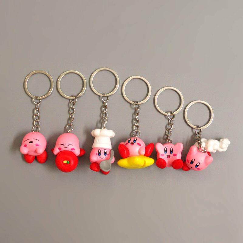 Anime Super Cute Kawaii Kirby Figures Keychain Toy Portable Pendant Handmade Room Decoration Popular Birthday Gifts