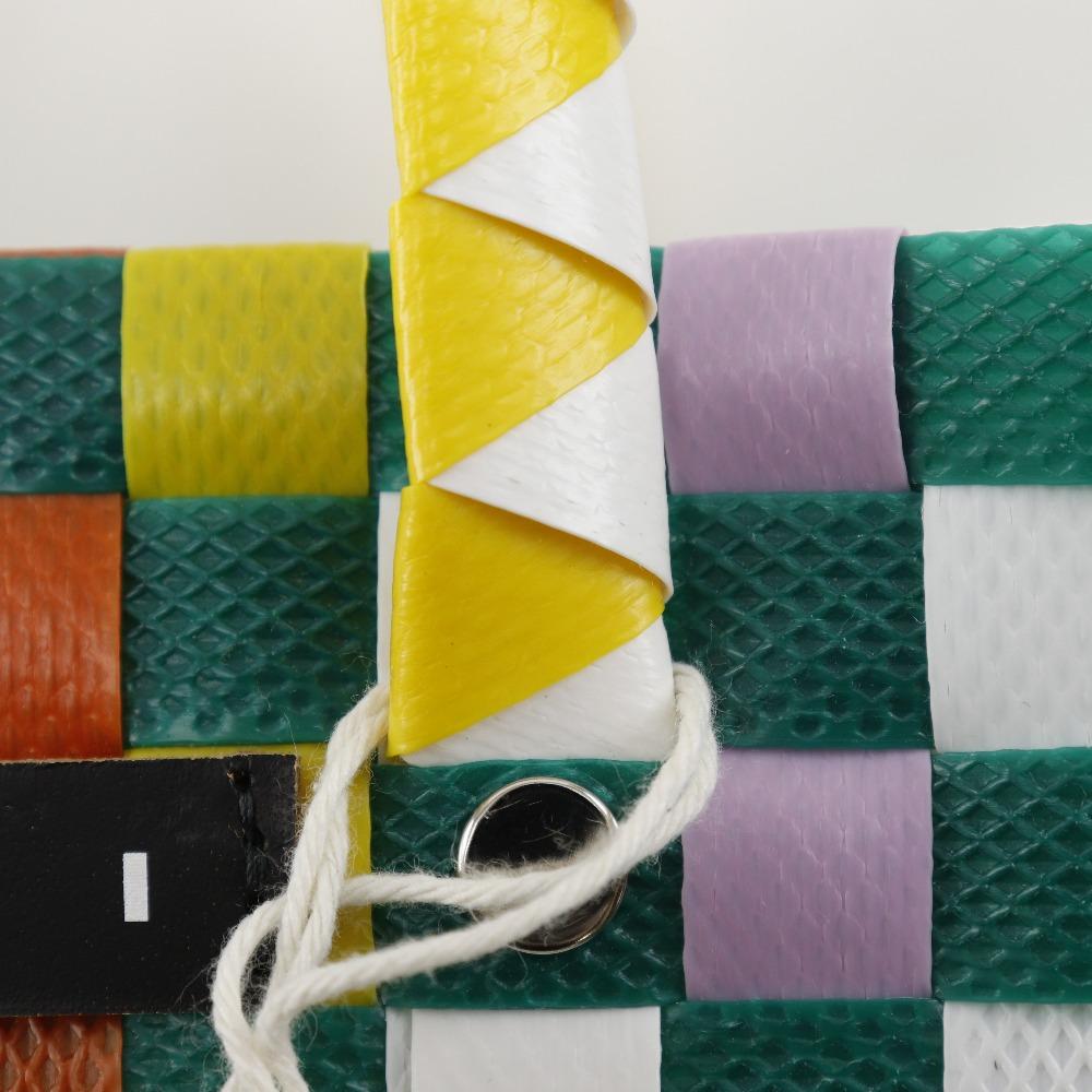 Marni Woven Micro Basket Handbag MW55F Basket Bag Green/Multicolor Polypropylene Women Used