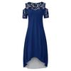 Women's Summer Dress Off Shoulder Lace Trim Elegant Oversized Color Dress