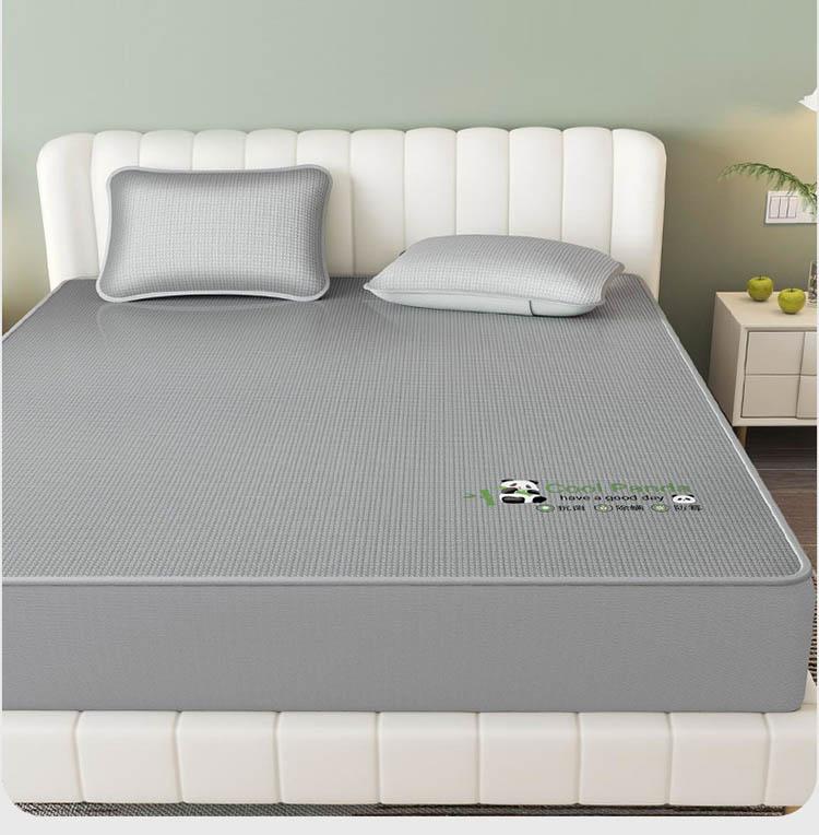 Yongyouwan Simple Solid Color Antibacterial Ice Silk Mat Bed Sheet