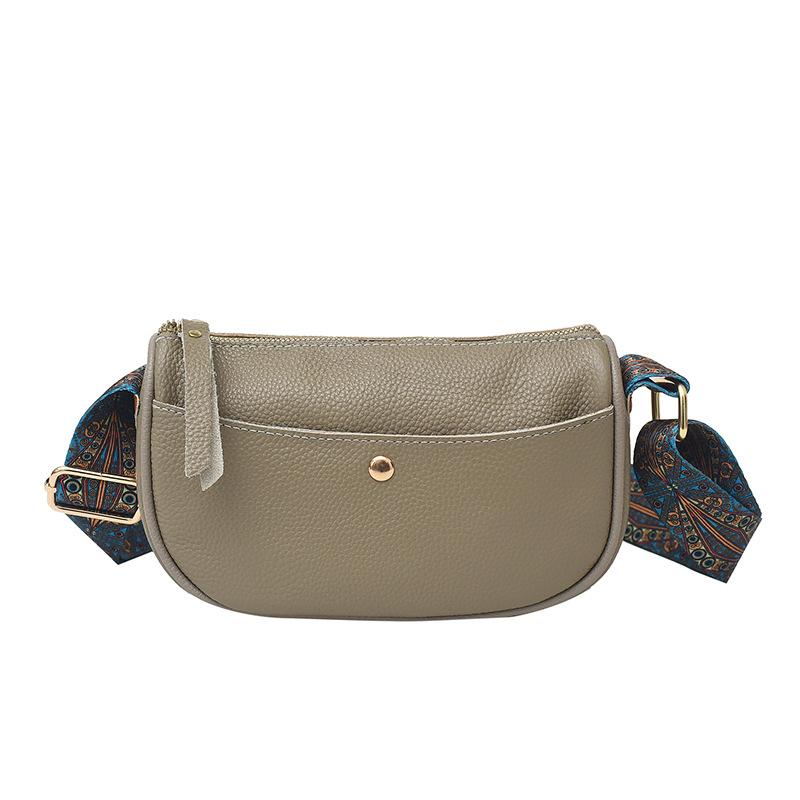 Genuine Leather Women's Bag Crossbody Bag, High-end Retro Small Square Bag, Fashionable Commuting Single-shoulder Bag