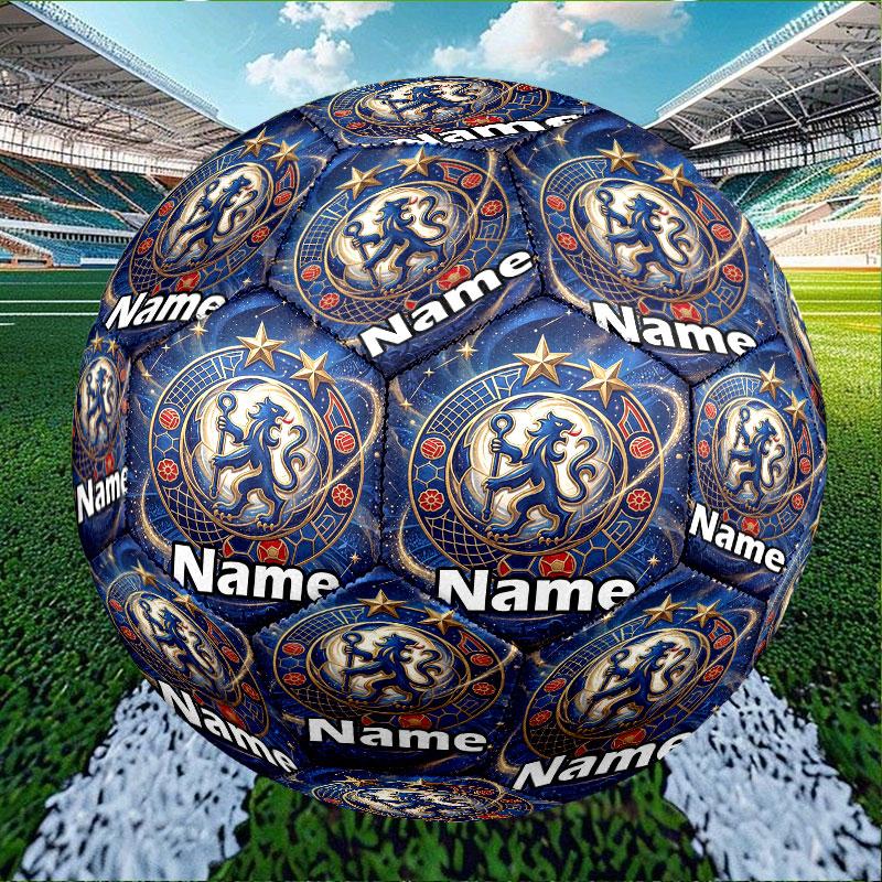 Custom Name Personalized Chelsea Football Club Print Size 5 Soccer Ball Training & Match Football, for Team, Kicking, Gift for Football Enthusiasts