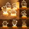 Warm Lamp Night Light Usb Powered Cartoon Cute Five Animals Lights Shaped