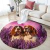 Basset Hound and grass pattern round rug,Carpet Rug for Living Room Bedroom  Playroom ,Non-slip Floor Mat,Holiday Gifts and Birthday Gifts.
