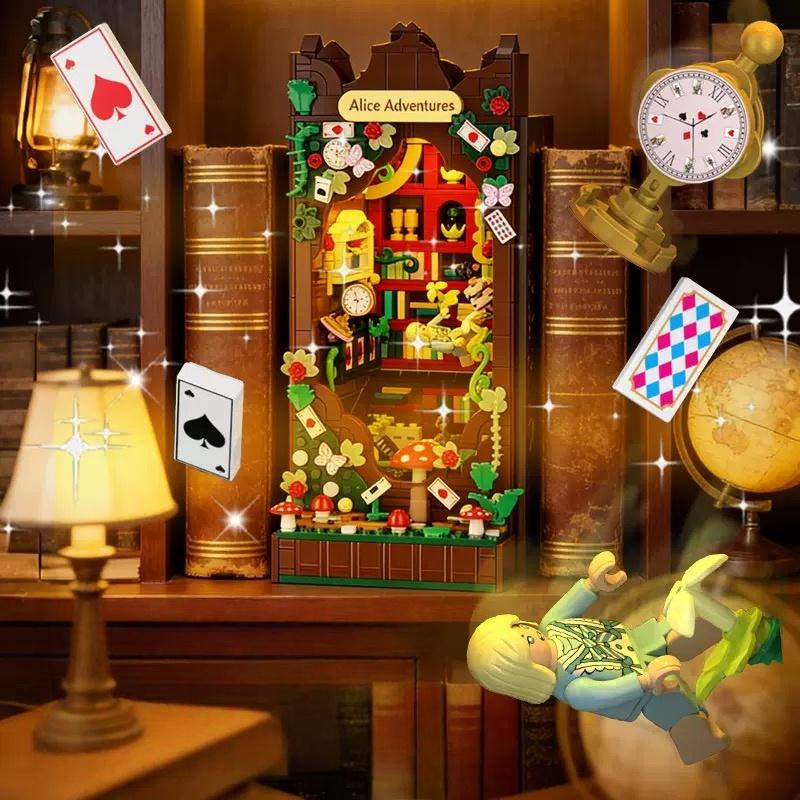 1068Pcs Fairyland Reflection Book Stand Building Blocks Moc Creative Book Nook Assembly Bricks Kid Educational Toy Birthday Gift