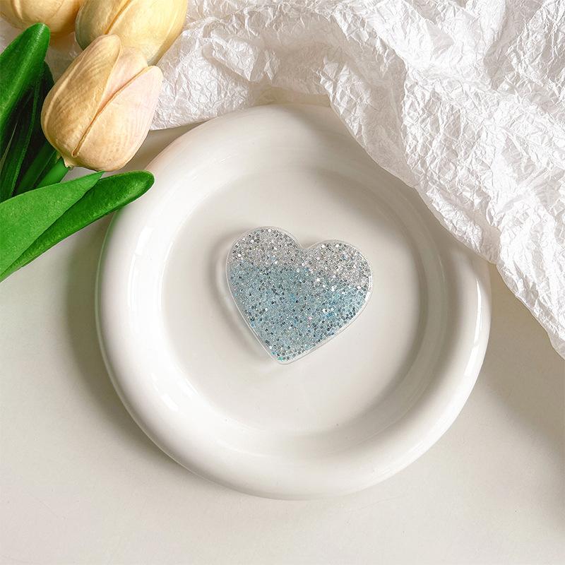 Color Love Glitter Mobile Phone Airbag Holder Wind Paste Retractable Round Lazy Ring Buckle