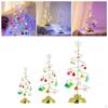 Christmas Tree Dangling Charms Metal Stand Glittering Star Topper for Tabletop Holiday Gift