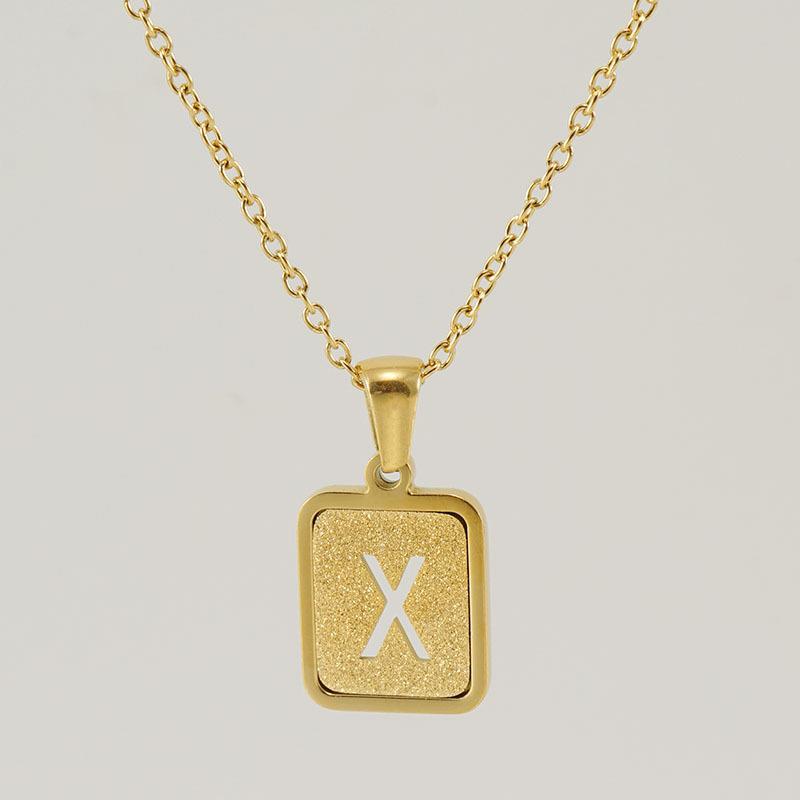 18K Hollow 26 English Letter Necklace Women's Fashion Letter Pendant Jewelry 2026
