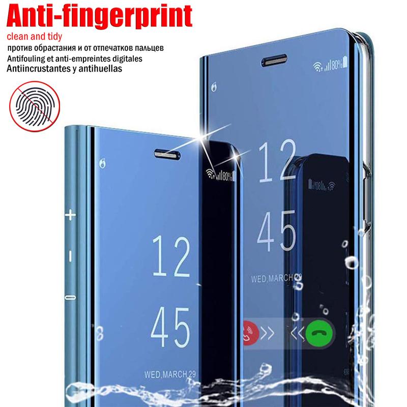 Spiegelansicht Leder Flip Case für Samsung Galaxy A14 A13 A12 A24 A23 A34 A54 A04S A51 A50 A52 A53 A33 A22 A32 5G 4G S22 S23 S24 Ultra Stand Buch Cover