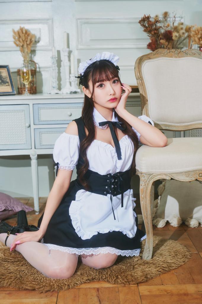 Clearstone GLOWHOLIC Cosplay Halloween Corset Maid M Black Women's
