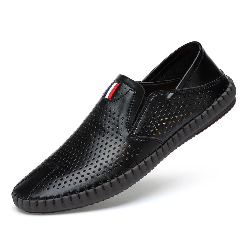 Newest Genuine Leather Men'S Loafers Fashion Handmade Moccasins Soft Casual Shoes Men Luxury Flats Slip On Breathable Man Boat Shoe