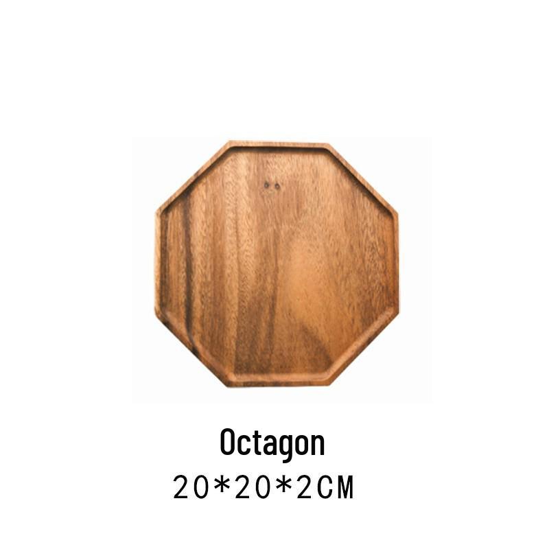 Wooden Leaf-Shaped Snack and Tea Tray