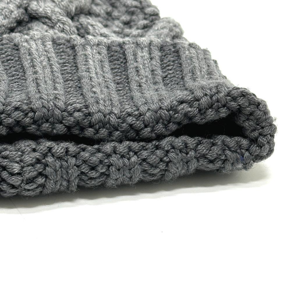 Moncler Logo Woven Apparel Knit Hat Wool Gray