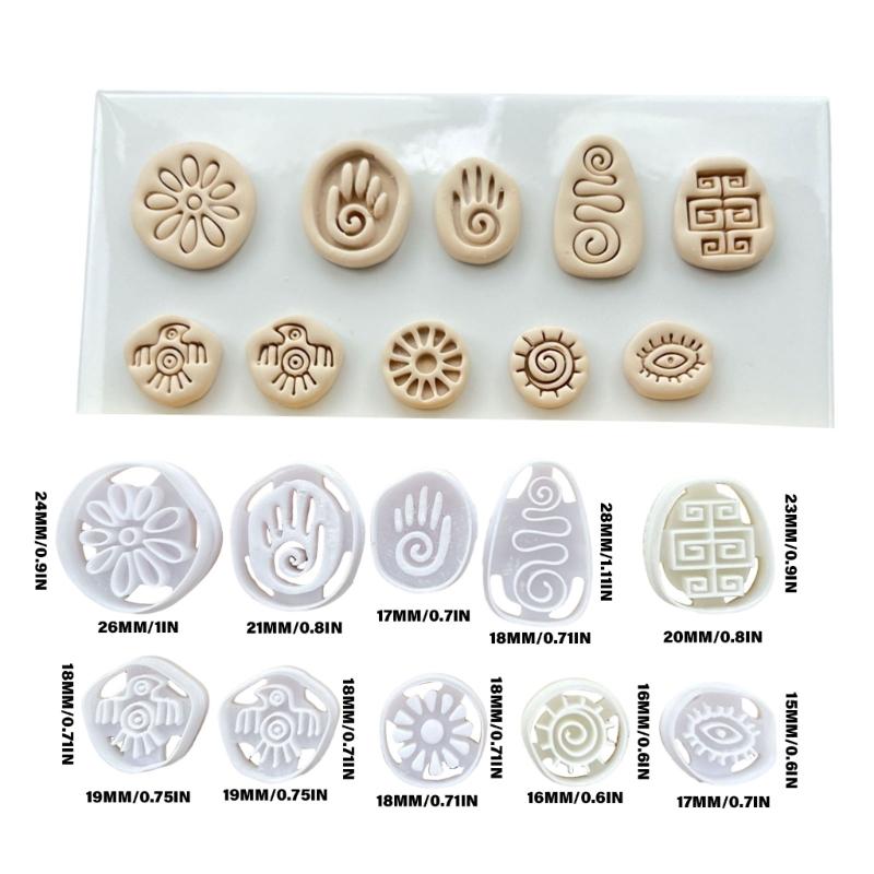Earring Mold Jewelry Molds for Earrings Pendant Keychain Jewelry Making Hand Crafting Clay Cutter Molds for Beginner