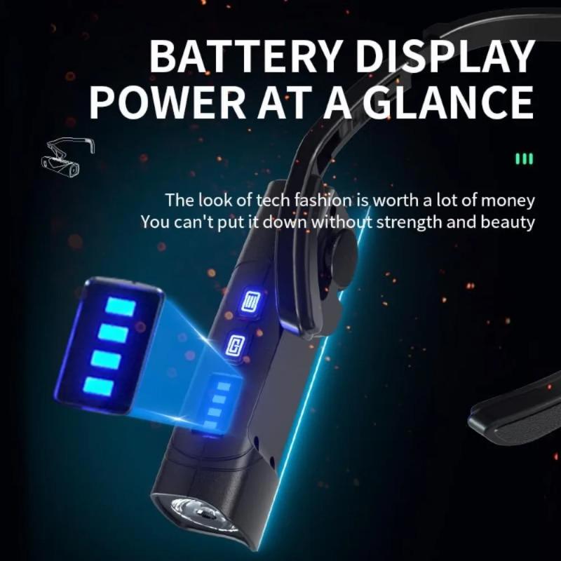 Ear Clip Headlamp 55g Ultra Lightweight Dual Light Source Heat Dissipation Power Display Focus Beam Head Mounted for Outdoor