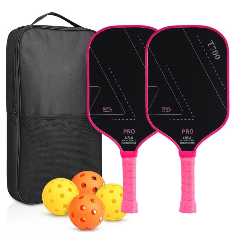 Carbon Fiber Pickleball Paddle 16mm Thickness T700 Grade Professional Non-Slip Grip Indoor Outdoor Court Use